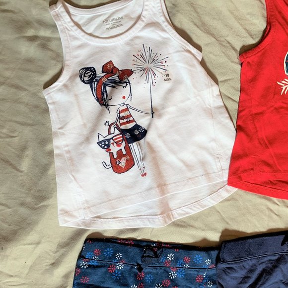 GIRLS - 5pc lot sz 18m NWT TOUGHSKINS tank top short sleeve shirts, skort shorts - Picture 3 of 6